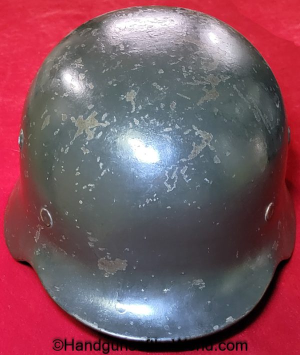 Finnish, M40/55, Helmet, Green Paint, Steel, Original, Collectible, Finland, Army, WWII, WW2, Leather Liner, Finnish Contract