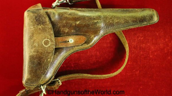 Luger, Swiss, 1900, Holster, Brown, leather, Original, Collectible, 1905, Dated, Switzerland, Handgun, Pistol, Hand gun, Maker Marked