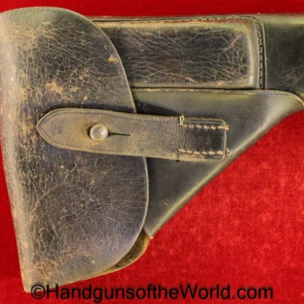 Mauser, 1934, Holster, German, WWII, Germany, WW2, brown, leather, break away, Genschow & Co-ag-Berlin, 1940, Original, Collectible, Geco, Handgun, Pistol