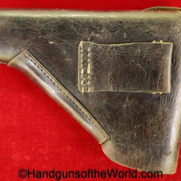 Mauser, 1934, Holster, German, WWII, Germany, WW2, brown, leather, break away, Genschow & Co-ag-Berlin, 1940, Original, Collectible, Geco, Handgun, Pistol