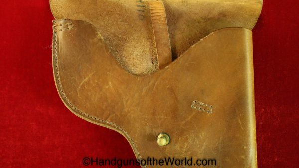 Norwegian, Kongsberg, Colten, Colt, 1914, Holster, Unmarked, brown, leather, Original, Collectible, Norway, 1912, Handgun, Pistol, Model, Hand gun