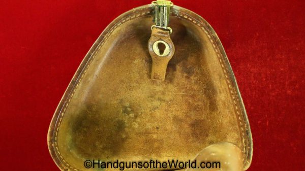 Nambu, Type 14, Holster, brown, leather, clamshell, with brass fittings, Brass, Original, Collectible, Japan, Japanese, WWII, WW2, Type, 14, Handgun, Pistol