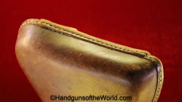 Nambu, Type 14, Holster, brown, leather, clamshell, with brass fittings, Brass, Original, Collectible, Japan, Japanese, WWII, WW2, Type, 14, Handgun, Pistol