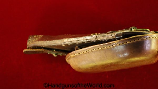Nambu, Type 14, Holster, Brown, leather, clam shell, with brass fittings, Brass, Original, Collectible, Handgun, Pistol, Clamshell, Japan, Japanese, WWII