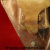 Nambu, Type 14, Holster, Brown, leather, clam shell, with brass fittings, Brass, Original, Collectible, Handgun, Pistol, Clamshell, Japan, Japanese, WWII