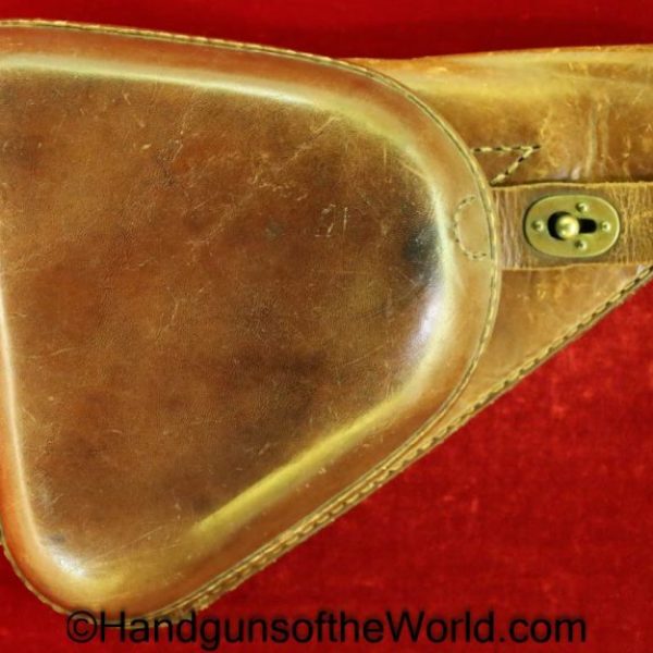 Nambu, Type 14, Holster, Brown, leather, clamshell, pattern, with brass fittings, Brass, Original, Collectible, Japan, Japanese, WWII, WW2, Handgun, Pistol