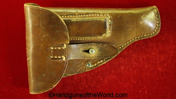 Ortgies, Pocket, Holster, A.F. Stoeger, Retailer Marked, German, general purpose pattern, brown, leather, Stuttgart, 1918, Germany, Original, Collectible