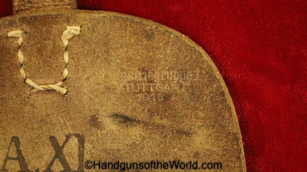 Ortgies, Pocket, Holster, A.F. Stoeger, Retailer Marked, German, general purpose pattern, brown, leather, Stuttgart, 1918, Germany, Original, Collectible