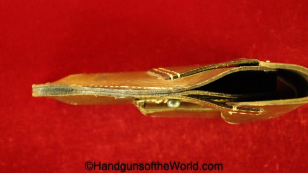 Ortgies, Pocket, Holster, A.F. Stoeger, Retailer Marked, German, general purpose pattern, brown, leather, Stuttgart, 1918, Germany, Original, Collectible