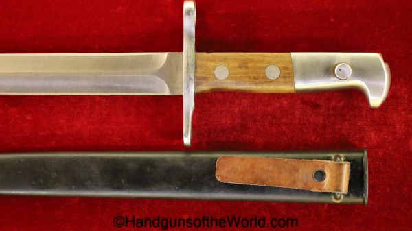 Swiss, K-11, Bayonet, Mint, Original, Collectible, Elsener Schwyz, Switzerland, K11, K 11, Edged Weapon, Knife, Blade, Unissued, with Scabbard