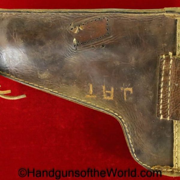 Steyr, Hahn, 1911, Holster, 1912, Steyr Hahn, repurposed, brown, leather, with a deer hide lid, Original, Collectible, Austrian, WWI, WW1, Austria, Deer