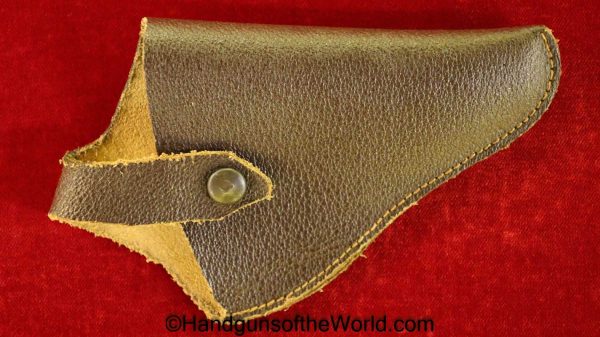 Velo Dog, Revolver, Holster, Original, Collectible, Period, Vintage, Old, unmarked, brown, leather, with a snap, Velodog, Real, Commercial