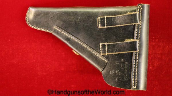 Walther, P-38, Holster, WWII, Era, Black, Leather, breakaway, German, Police, WW2, Germany, Original, Collectible, P38, P.38, P 38. Break away