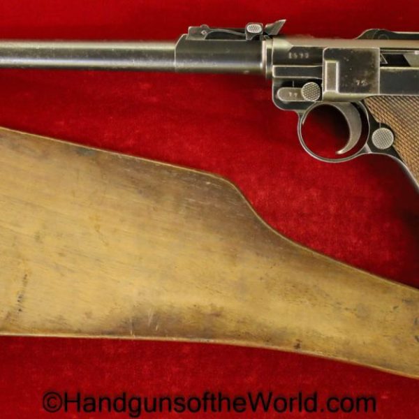 Luger LP.08, DWM 1917 Artillery, 9mm, German WWI Issue with an Original Stock
