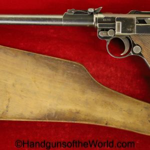 Luger, LP.08, DWM, 1917, Artillery, 9mm, German, WWI, with an Original Stock, WW1, Germany, Handgun, Pistol, C&R, Collectible, Original Stock, Stocked, LP08