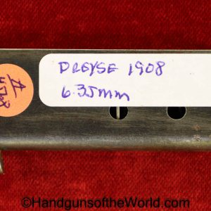 Dreyse, 1908, 6.35mm, Magazine, Clip, Mag, Original, Collectible, German, Germany, 6.35, 25, .25, acp, auto, Handgun, Pistol, Hand gun, Logo, Marked