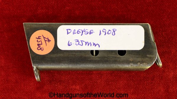 Dreyse, 1908, 6.35mm, Magazine, Clip, Mag, Original, Collectible, German, Germany, 6.35, 25, .25, acp, auto, Handgun, Pistol, Hand gun, Logo, Marked