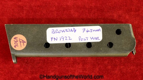 FN, Browning, 1922, 7.65mm, Magazine, Clip, Mag, Original, Collectible, Post War, Post-War, Handgun, Pistol, 7.65, 32, .32, acp, auto, French, France