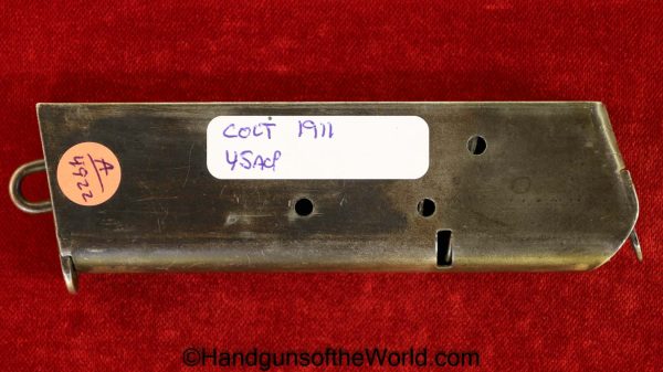 Colt, 1911, .45acp, Lanyard Loop, Magazine, Clip, Mag, Original, Collectible, 45, .45, acp, auto, Handgun, Pistol, Hand gun, Lanyard, Loop, American, USA