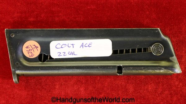 Colt, Ace, .22, Magazine, Clip, Mag, Original, Collectible, zinc, 22, .22lr, 22lr, Handgun, Pistol, Hand gun, 1911, 1911A1, Service, USA, American, America