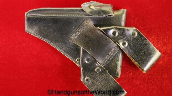 FN, Browning, 1922, Holster, Dutch, Original, Collectible, Holland, The Netherlands, Netherlands, Post-War, black, leather, with a full flap, Post war