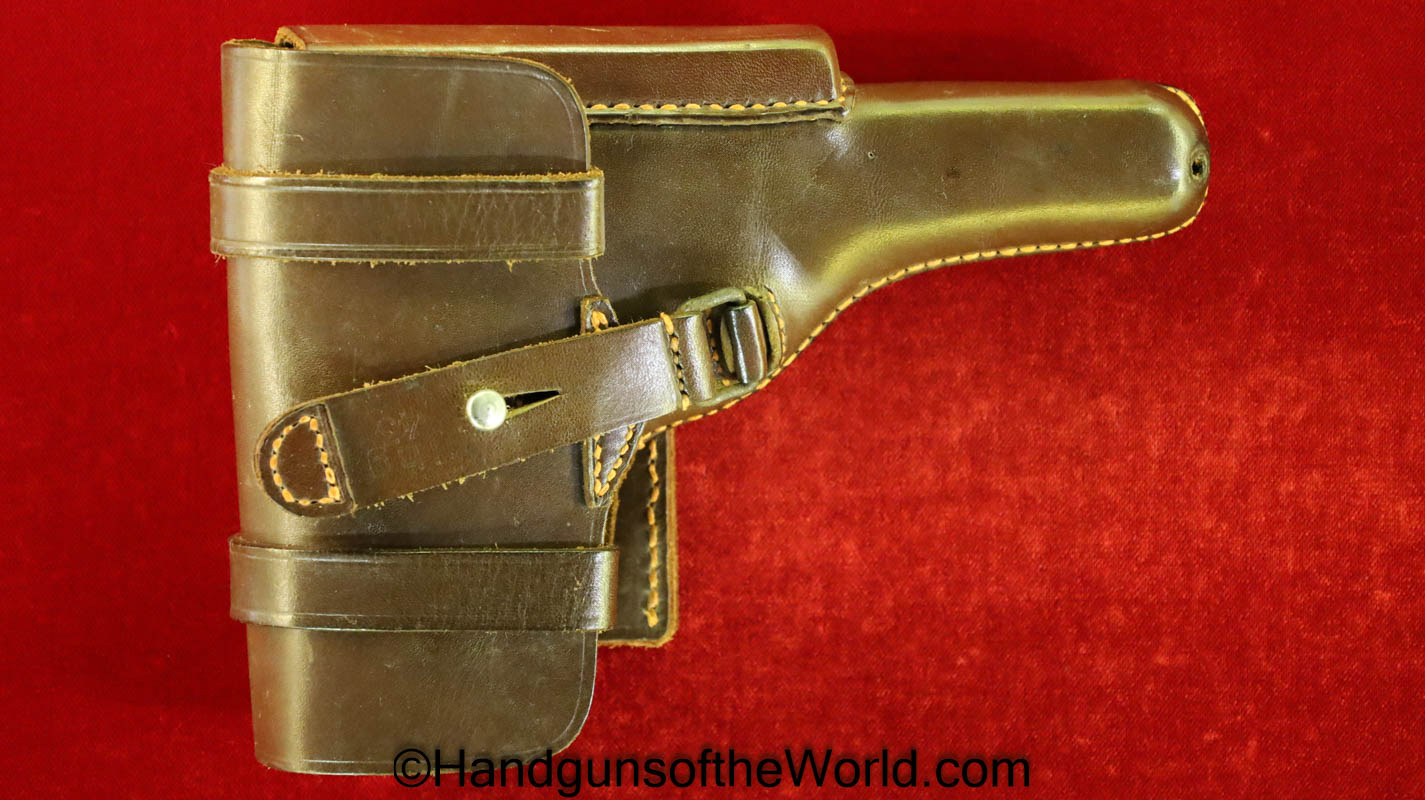 FN, Browning, 1922, Theuermann, Drop Pattern, Holster, German, WWII, Dated, 1943, Original, Collectible, brown, leather, Germany, WW2, jhg, 43, jhg43