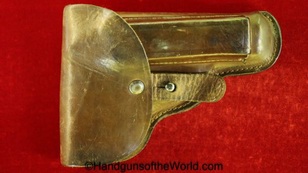 CZ-27, Holster, WWII, Era, unmarked, brown, leather, Original, Collectible, CZ, 27, CZ 27, CZ27, WW2, Handgun, Pistol, Hand gun, German, Germany