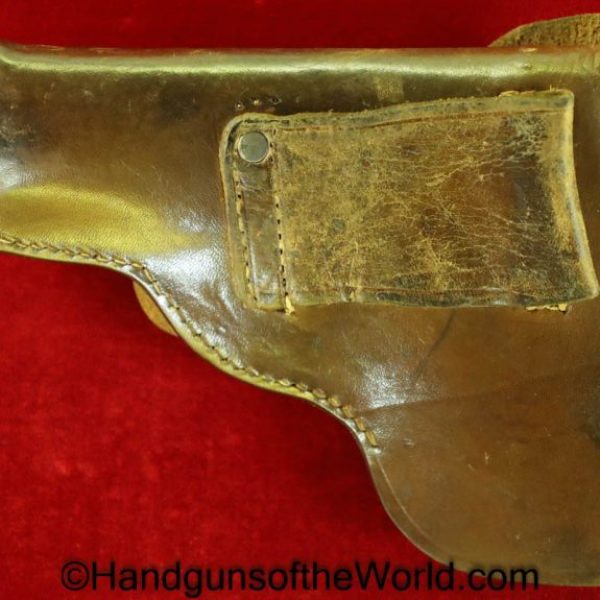 CZ-27, Holster, WWII, Era, unmarked, brown, leather, Original, Collectible, CZ, 27, CZ 27, CZ27, WW2, Handgun, Pistol, Hand gun, German, Germany