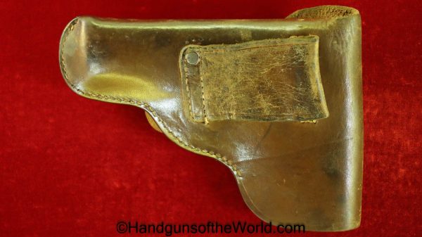 CZ-27, Holster, WWII, Era, unmarked, brown, leather, Original, Collectible, CZ, 27, CZ 27, CZ27, WW2, Handgun, Pistol, Hand gun, German, Germany