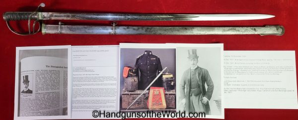 Wilkinson, Calvary, Sword, 10th Royal Hussars, Provenance, Original, Collectible, English, British, William Bentinick, Bentinick, Lord, Light, UK