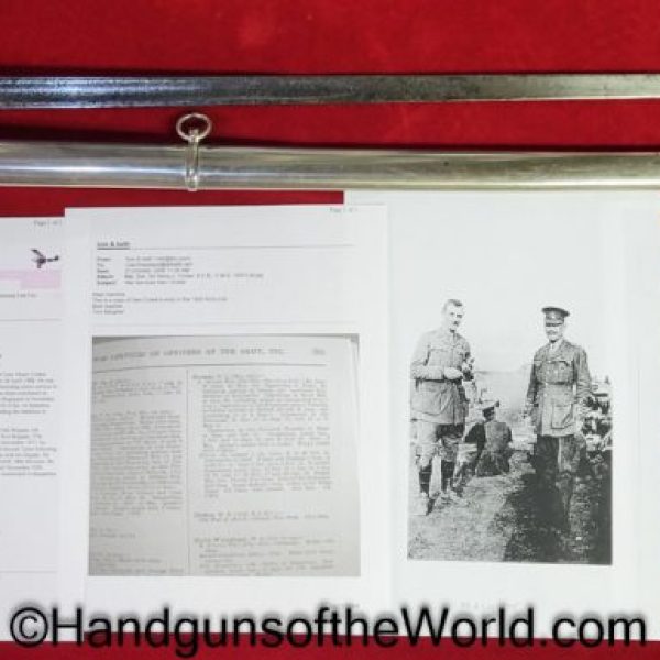 Wilkinson, 1895, Infantry, Sword, with WWI Provenance, Original, Collectible, British, English, WWI, WW1, Captain Henry Leycester Croker, Croker, General