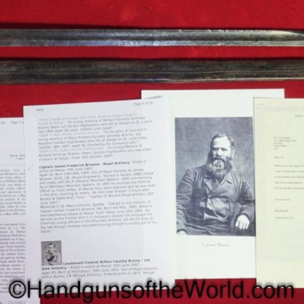 Wilkinson, Infantry, Sword, with Major General Browne, Provenance, Original, Collectible, British, English, General, Browne, Major, James Browne, 1888
