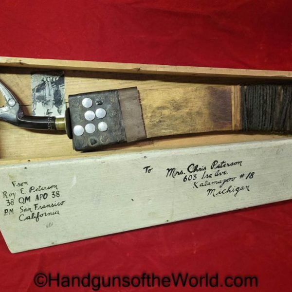 Filipino, Machete, WWII, Era, Provenance, WW2, Philippine, Japan, Japanese, Original, Collectible, Knife, Edged Weapon, Bringback, Bring Back, Boxed