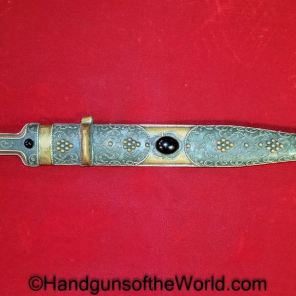 Mid Eastern, Dagger, Nicely Embellished, Embellished, Original, Collectible, Middle Eastern, Mid, East, Eastern, Middle, Brass, Nickel, Silver, Knife