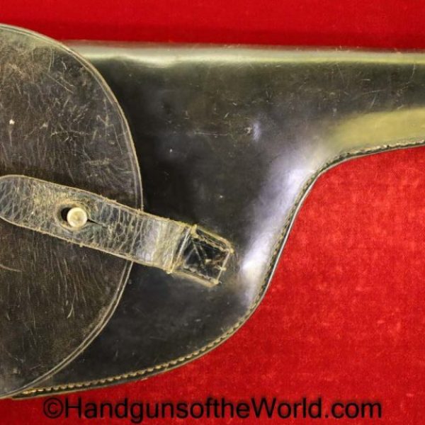 Mauser, C96, 1896, Broomhandle, Holster, unmarked, black, leather, 5 1/2", 5.5, Barrel, 5 1/2, Original, Collectible, Handgun, Pistol, Hand gun, Broom Handle