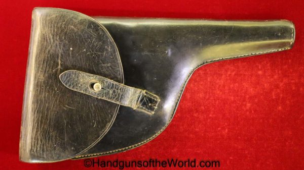 Mauser, C96, 1896, Broomhandle, Holster, unmarked, black, leather, 5 1/2", 5.5, Barrel, 5 1/2, Original, Collectible, Handgun, Pistol, Hand gun, Broom Handle