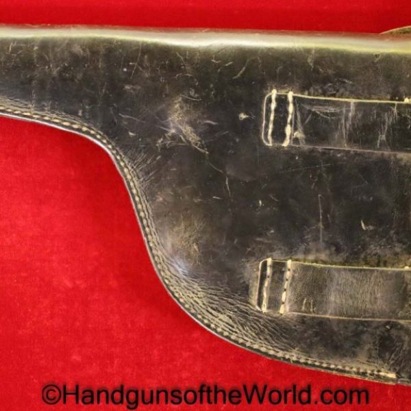 Mauser, C96, 1896, Broomhandle, Holster, unmarked, black, leather, 5 1/2", 5.5, Barrel, 5 1/2, Original, Collectible, Handgun, Pistol, Hand gun, Broom Handle