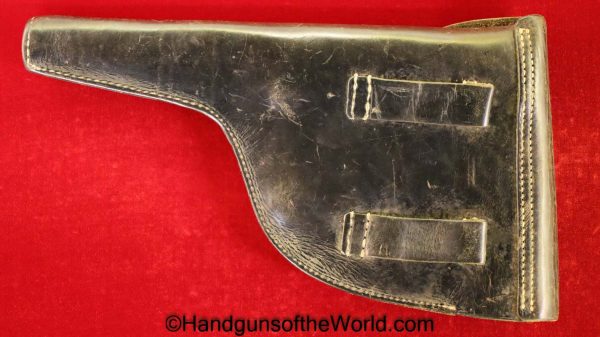 Mauser, C96, 1896, Broomhandle, Holster, unmarked, black, leather, 5 1/2", 5.5, Barrel, 5 1/2, Original, Collectible, Handgun, Pistol, Hand gun, Broom Handle