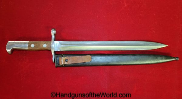 Swiss, K-11, Bayonet, Mint, Original, Collectible, Elsener Schwyz, Switzerland, K11, K 11, Edged Weapon, Knife, Blade, Unissued, with Scabbard