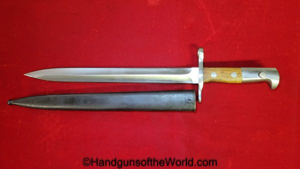 Swiss, K-11, Bayonet, Mint, Original, Collectible, Elsener Schwyz, Switzerland, K11, K 11, Edged Weapon, Knife, Blade, Unissued, with Scabbard