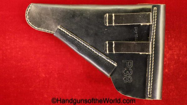 Walther, P-38, Holster, GXY, 1944, Mint, black, leather, breakaway, Original, Collectible, German, Germany, Handgun, Pistol, WWII, WW2, Break away