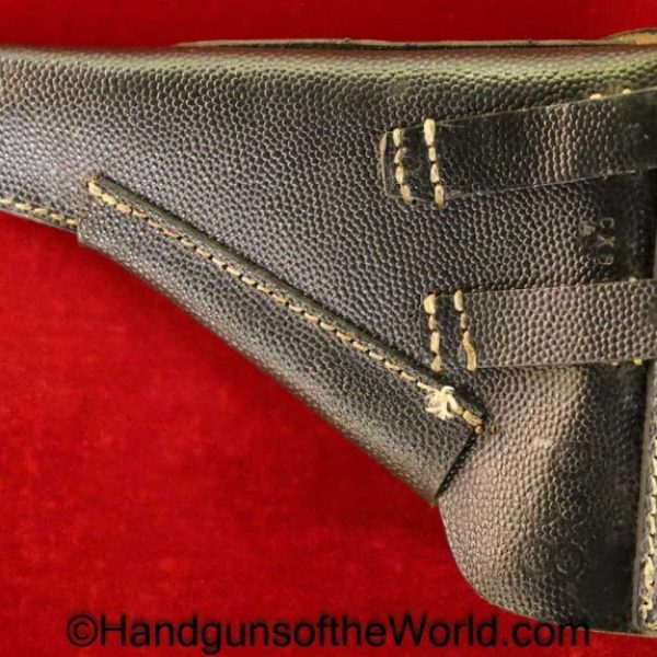 Walther, P-38, Holster, WWII, German, Mint, Original, Collectible, Black, leather, pebble grain, breakaway, cxb4, 1944, 4, cxb, P38, P.38, P 38, Germany, WW2