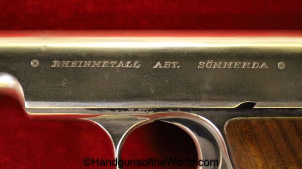 Rheinmetall, Pocket, 7.65mm, Nickel Finish, Nickel, German, Germany, Handgun, Pistol, C&R, Collectible, 7.65, 32, .32, acp, auto, Hand gun, New Model