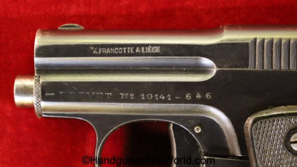 Francotte, Model 1, 6.35mm, Model I, Belgium, Belgian, Handgun, Pistol, C&R, Collectible, VP, Vest Pocket, 6.35, 25, .25, acp, auto, Model, 1, I, Hand gun