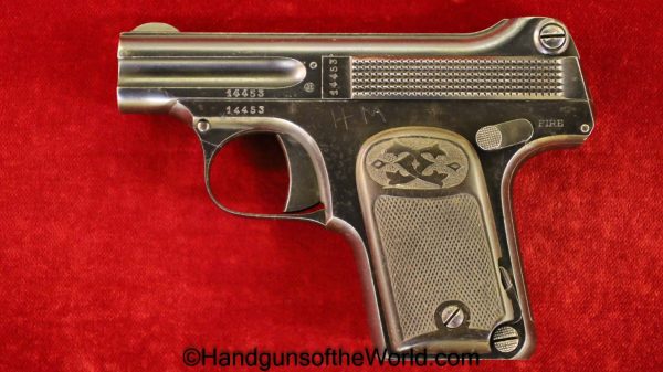 Clement, 1909, 6.35mm, Model, Handgun, Pistol, C&R, Collectible, Hand gun, VP, Vest Pocket, Belgian, Belgium, 25, .25, acp, auto, Charles, Vintage