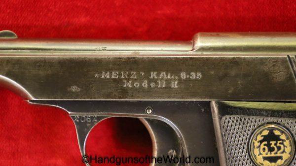 Menz, Model II, 6.35mm, German, Germany, Handgun, Pistol, C&R, Collectible, VP, Vest Pocket, Model 2, 6.35, 25, .25, acp, auto, Model, 2, II, Hand gun