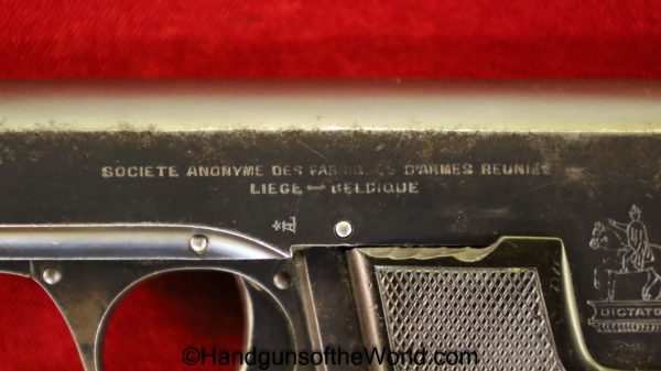 Fabrique D'Armes Reunies, Dictator, 6.35mm, 1st, Model, First, Belgian, Belgium, VP, Vest Pocket, Handgun, Pistol, C&R, Collectible, 25, .25, acp, auto