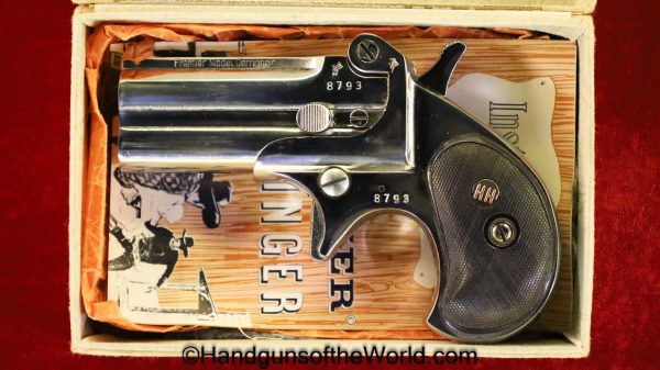 Rohm, Frontier Derringer, .38 Special, Hy Hunter, with Box, .38, 38, Special, Derringer, Over Under, O/U, Frontier, Handgun, Collectible, Nickel, Boxed