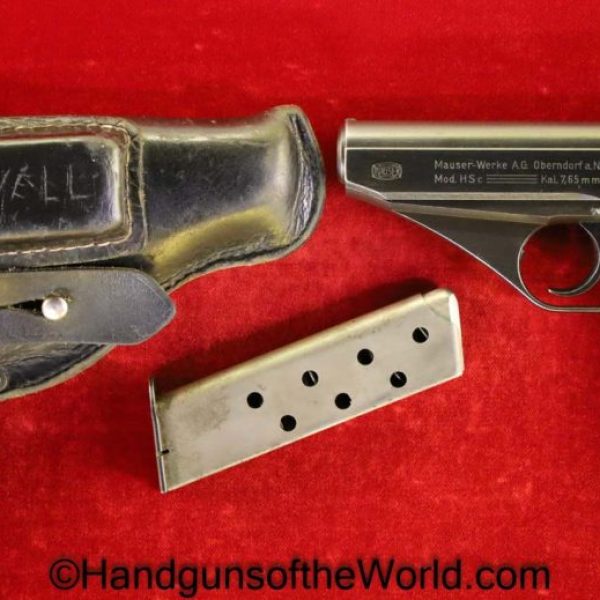 Mauser, HSc, 7.65mm, German, WWII, Police, Eagle L, Full Matching Rig, 2 Matching Magazines, 2 Matching Mags, Matching Holster, Handgun, Pistol, C&R, Collectible, Germany, WW2, 2 Matching Clips, 32, .32, acp, auto, 7.65