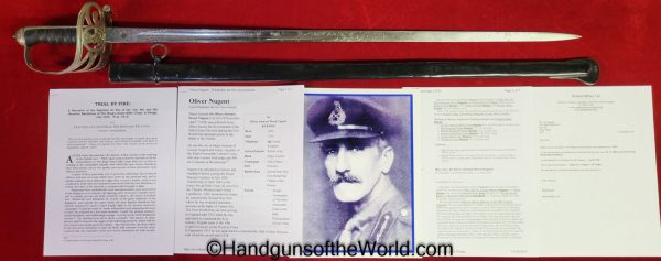 Wilkinson, Sword, with Provenance, Major Oliver Stewart Nugent, General, Major, Nugent, Oliver, Stewart, Original, Collectible, English, British